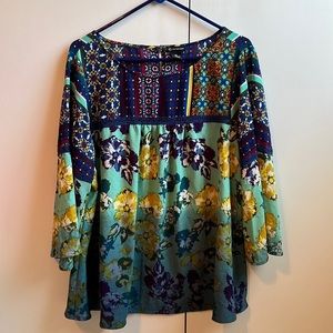 New Directions floral blouse 2X